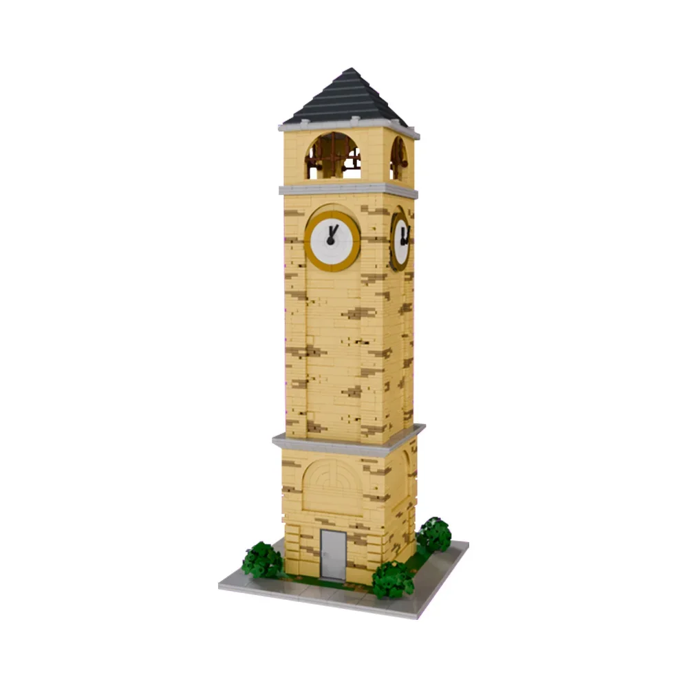 고브릭스 MOC-200147 기울어진 타워 시계탑 브릭 모델 블록 장난감 선물