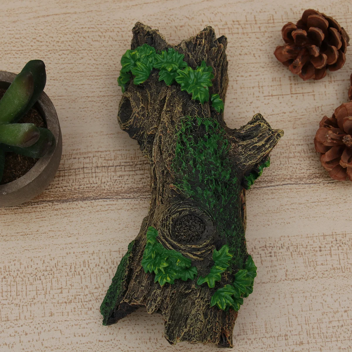 

Fish Tank Ornament Resin Tree Hole Aquarium Decoration Shelter Hiding Cave Reptile Pet Natural Simulation Landscape