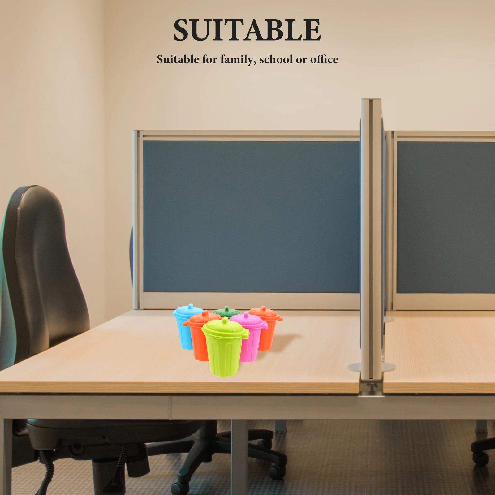 6 stuks Mini Bureau Prullenbak Leuke Kleine Vuilnisbak Draagbare Tafelblad Organizer voor Klaslokaal Studeerkamer Decoratieve Prullenbak