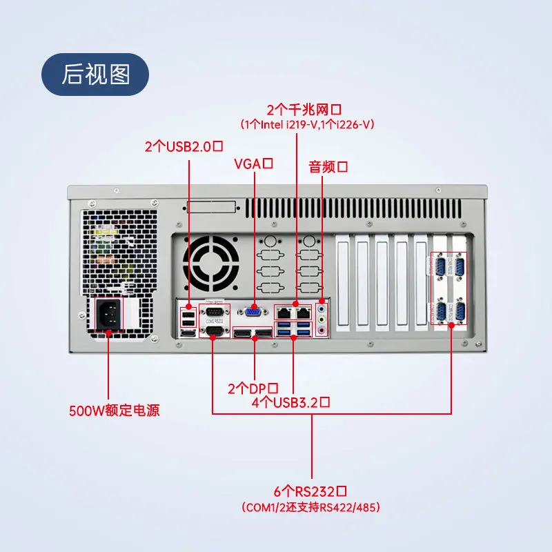 4U industrial computer Core 12th generation i3/i5/i7/i9128G memory 6 serial port industrial host server