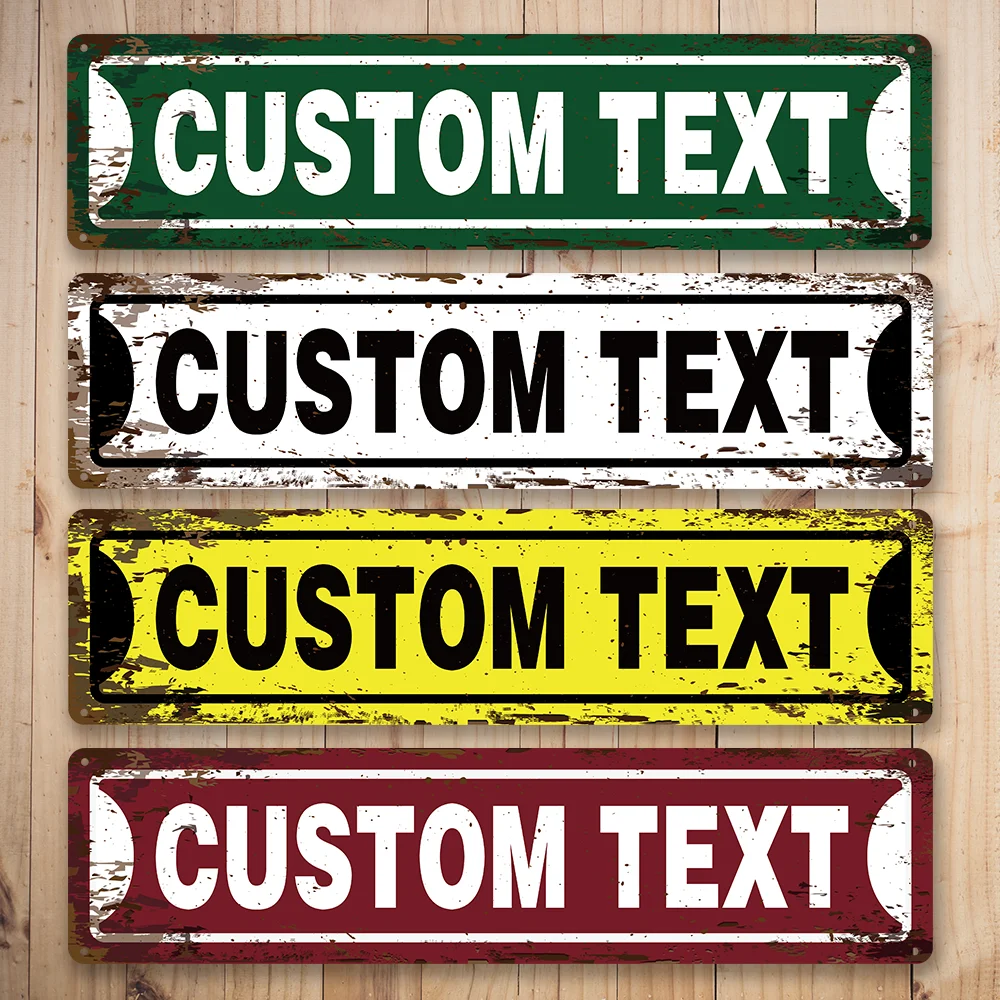 

1pc 4 styles green/white/yellow/red Personalized Text Iron Wall Signs Metal Plate Signs For Kids Rooms Diy Home Decoration