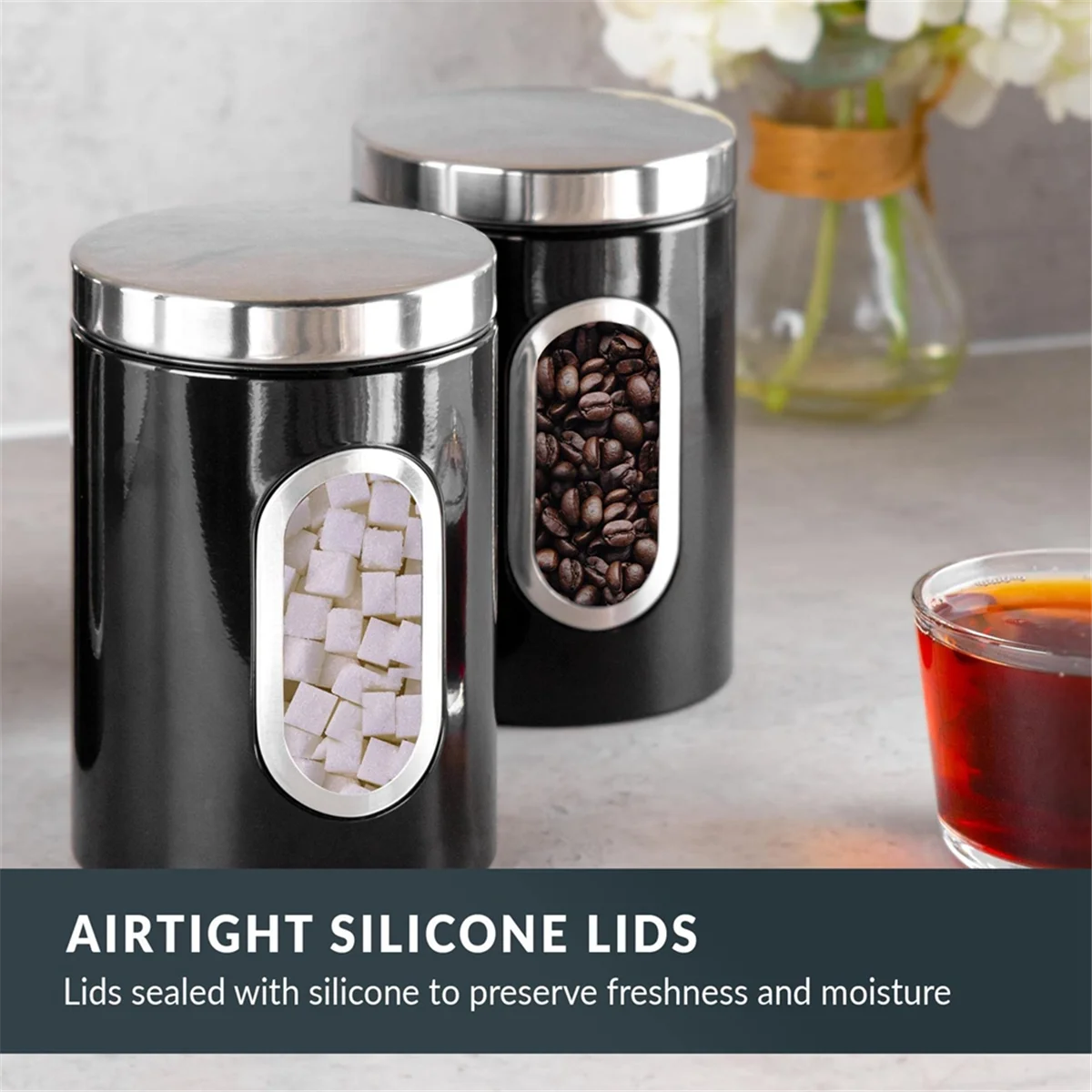 3PC Kitchen Canister Set -with - Coffee Tea Etc recension och pris