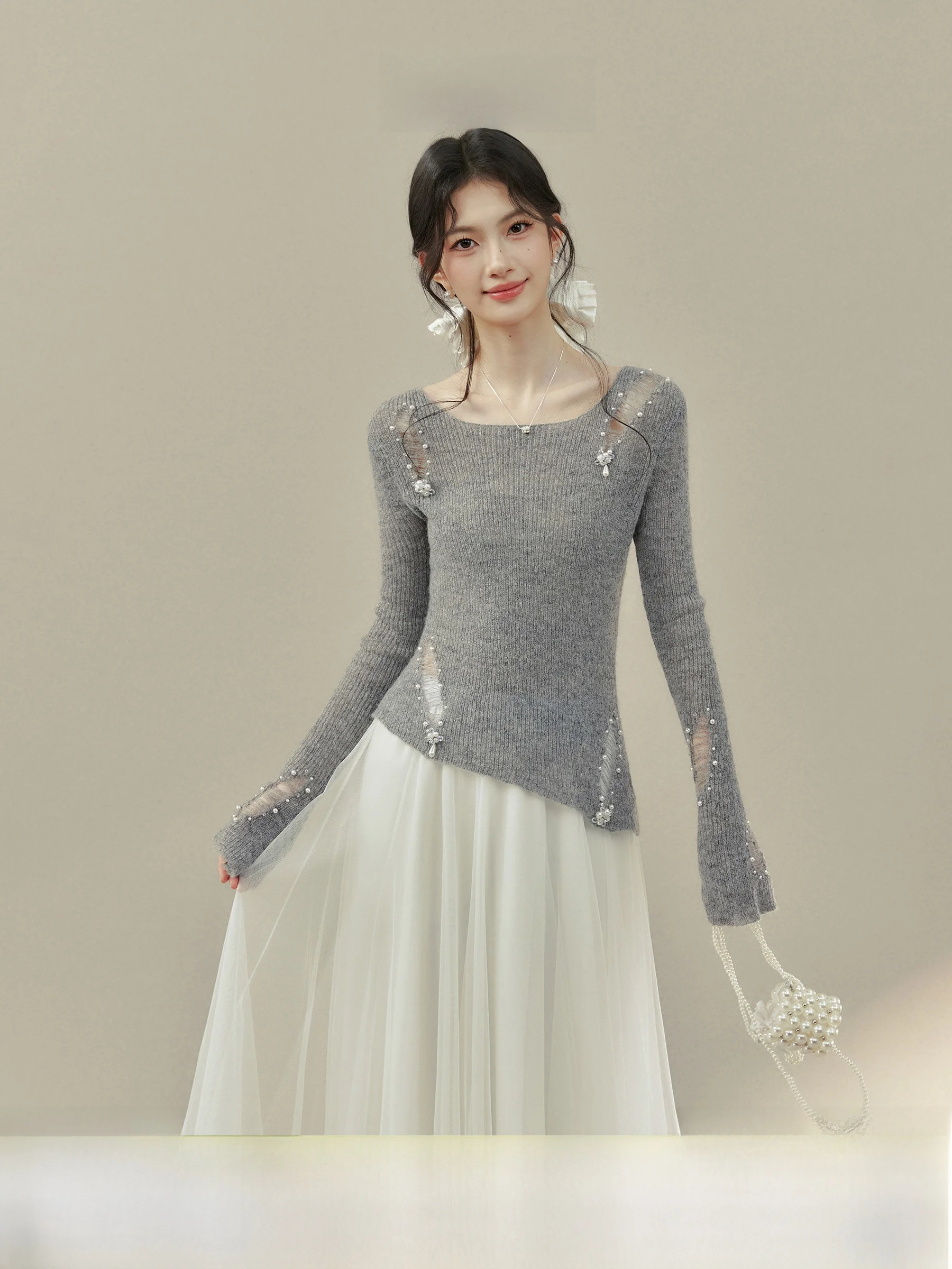 

Женский ажурный вязаный свитер-топ для весны и осени, большие размеры, ажурная вязаная кофта, женский топ