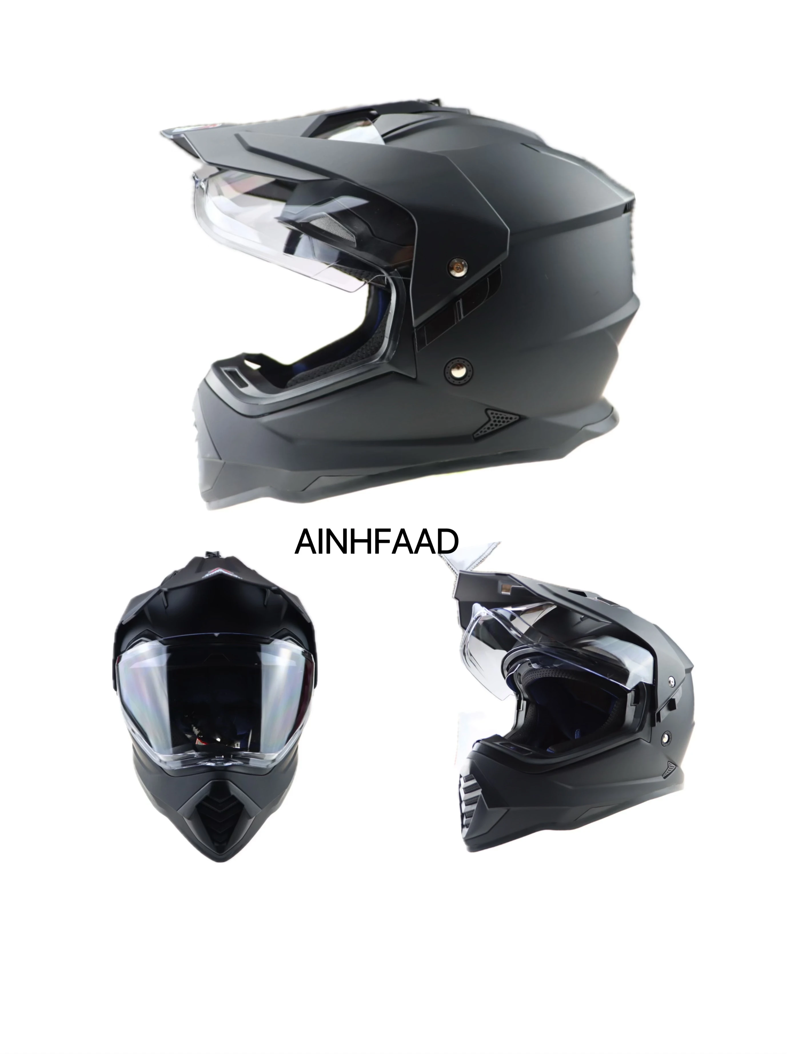 AINHFAAD Dual Sport Adventure Motorcycle Helmet Pinlock Compatible Sun Visor Snowmobile ATV Dirt Bike Off Road Casco Model WS902