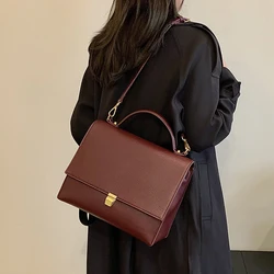 Textured Women Pu Handbags Solid Leather Soft Flap Square Bag Large Capacity Female Casual Commute Crossbody Pack Shoulder Bags