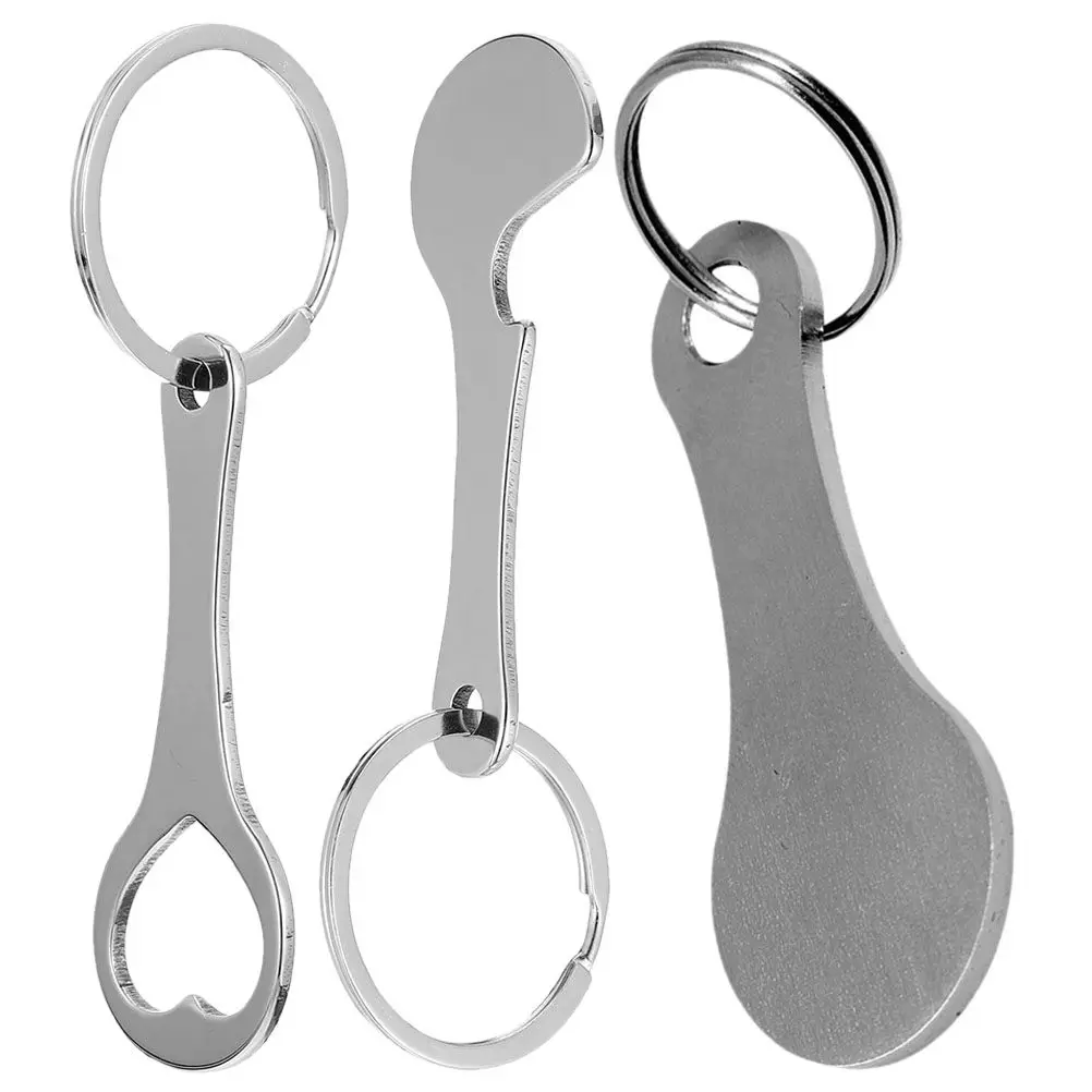 3Pcs Metal Shopping Trolley Token Key Ring Pendant Cart Coin Keychain Key Chain Decoration Shopping Trolley Tokens