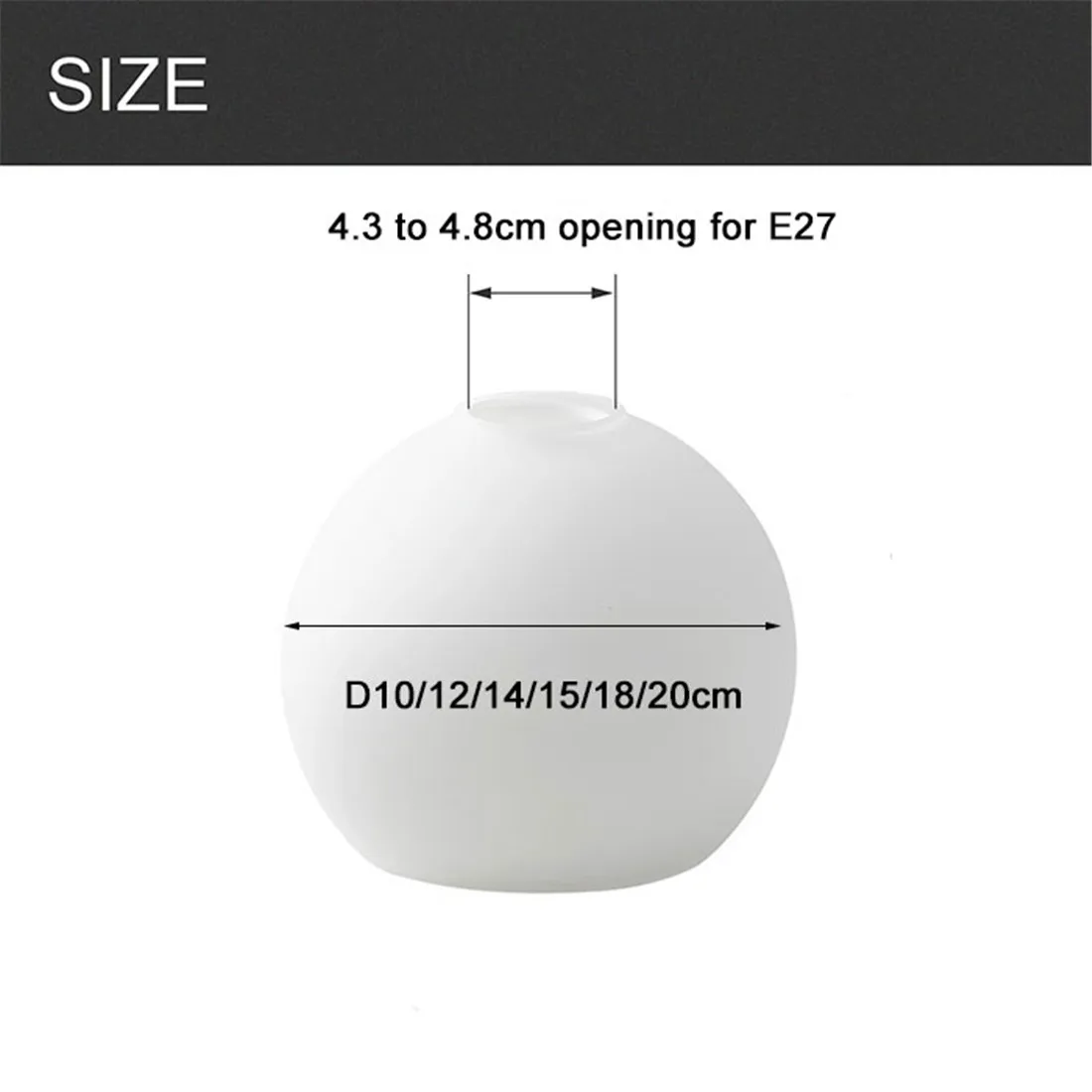 Frosted Opal White Glass Globes for Light Fixtures Replacement Soft White Round Glass Globe Lampshade Cover for Wall Sconce