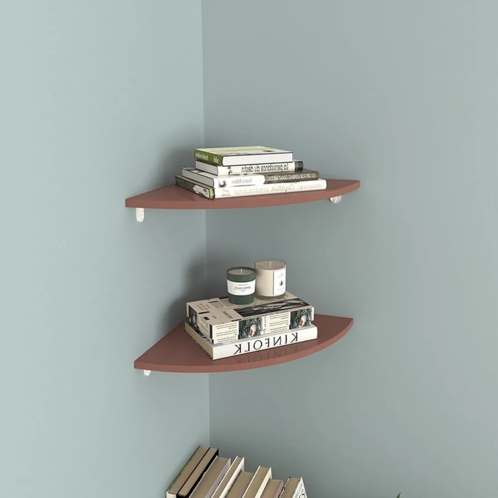 PVC Floating Corner Shelf Wall Mount Multifunctional Wall Corner Storage Rack Quarter Circle Wall Decor Display Stand Bathroom
