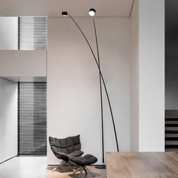 Modern Minimalist Floor Lamp Atmosphere Living Room Sofa Standing Straight Rod Fishing Floor Lamp