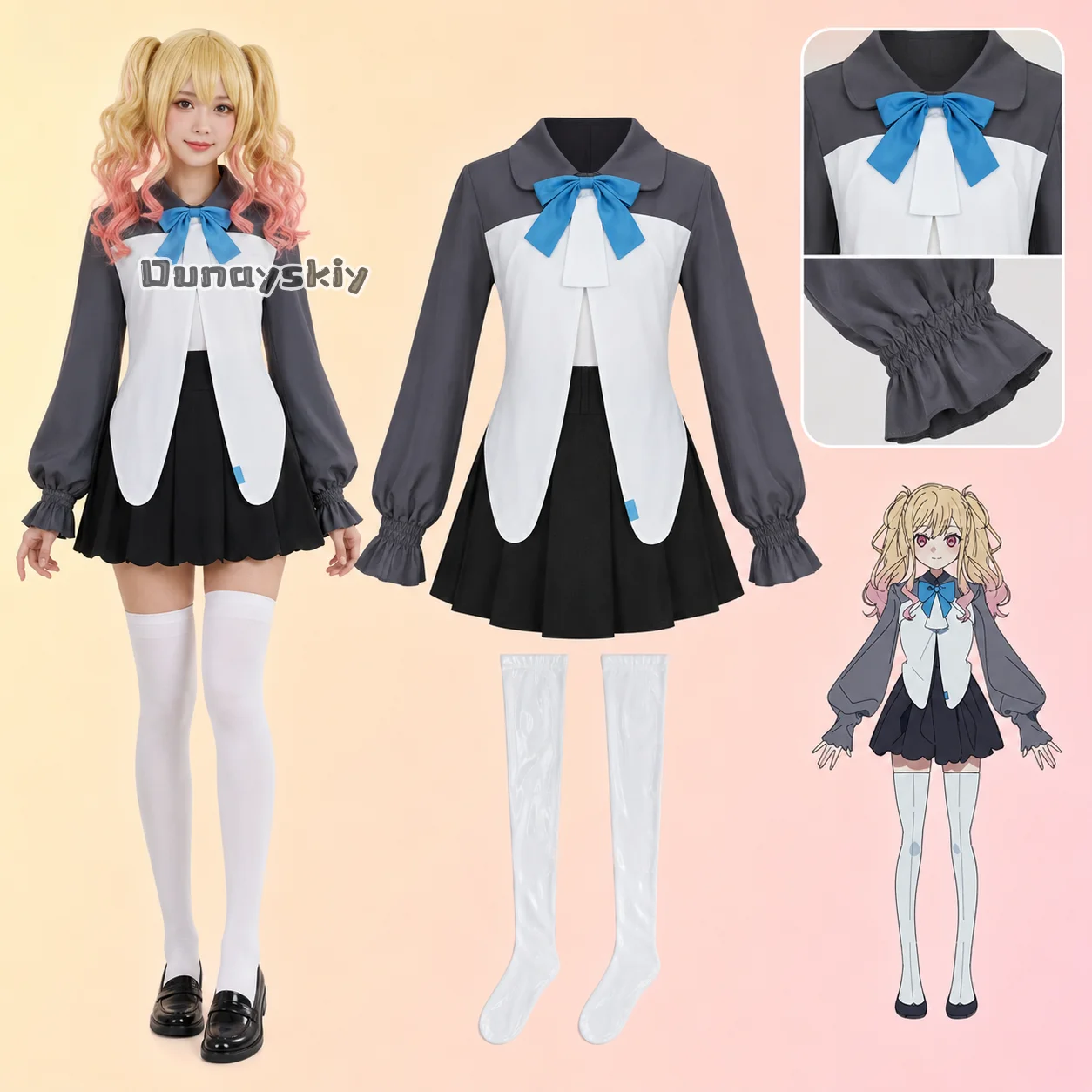 

KS*15Tenma Saki Cosplay Anime Game Project Sekai Music Costume Kawaii Japanese JK School Uniform Dress Wigs Y2K Halloween Cos