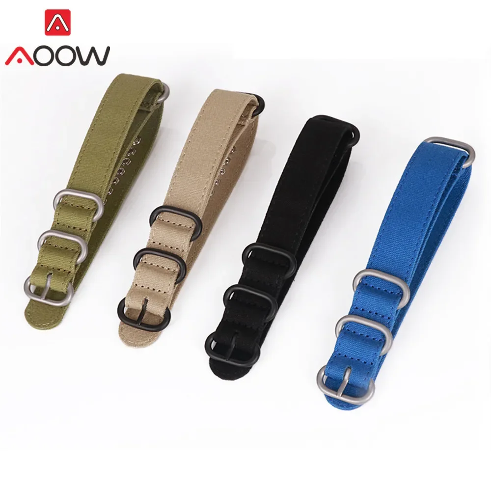 Canvas Nylon Strap Watchband 18mm 20mm 22mm 24mm 26mm Ring Buckle Men Sport Sweatproof Replacement Bracelet Watch Band