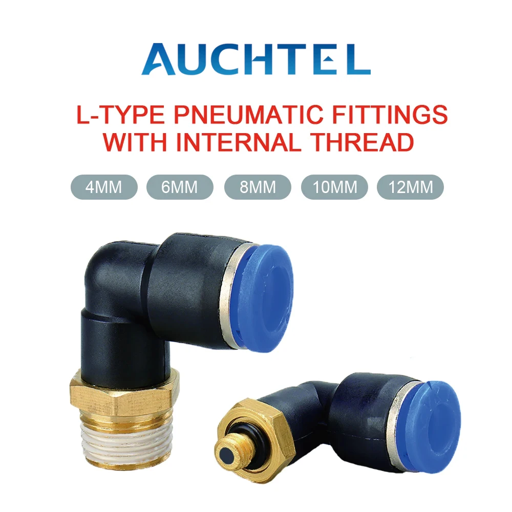 PL Outer Thread Bend Through L-Type Two-Way Thread Elbow Quick-Insert Right Angle Bend Ventilation Pneumatic Tracheal Connector