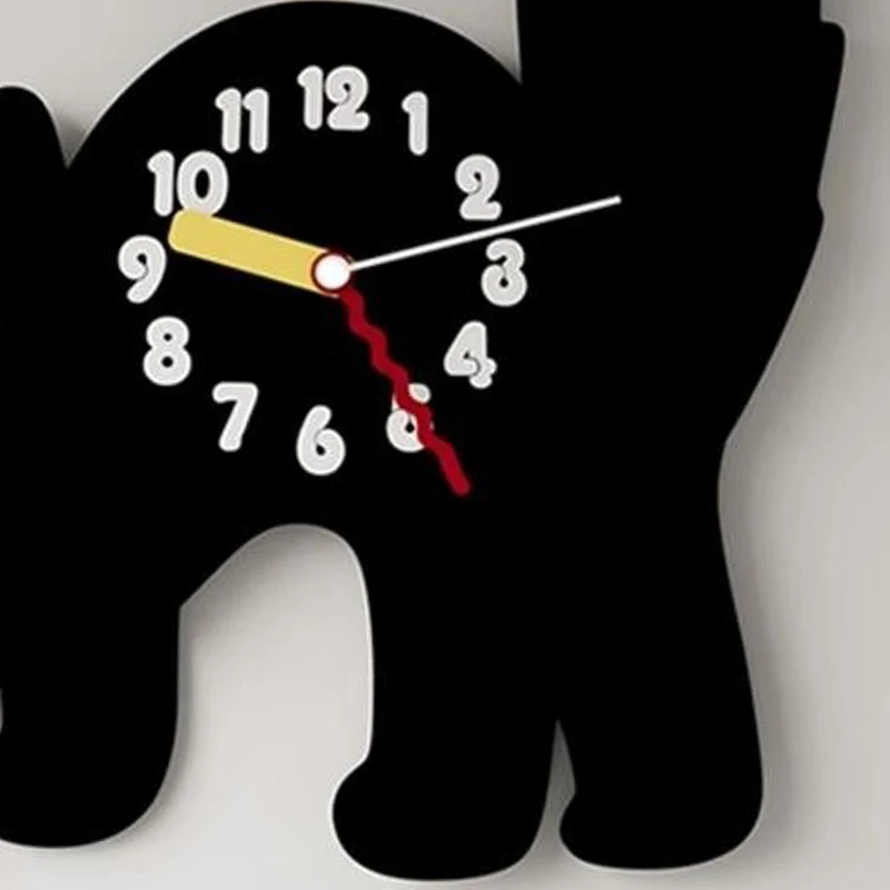 Cartoon Cute Cat Wall Clocks Single-sided Silent Watches Creative Clock Interior Room Dacoration Items with Swinging Little Paws