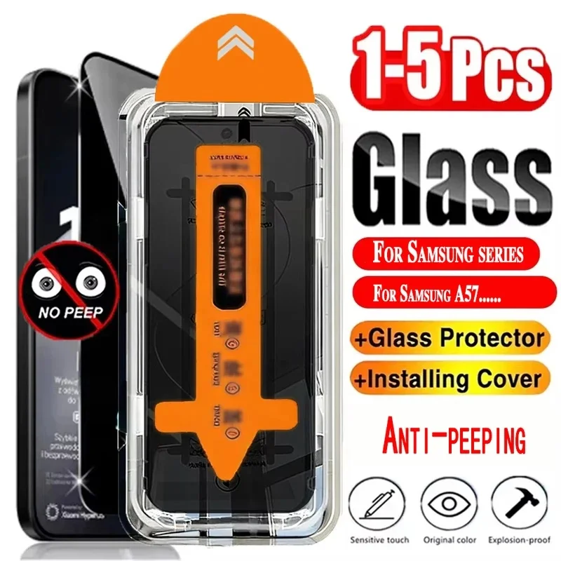 1-5PCS Privacy Full Screen Protector For Samsung A57 A56 A55 A37 A17 A16 A36 S25 S24 S26 Ultra Anti Spy Easy Installation Glass
