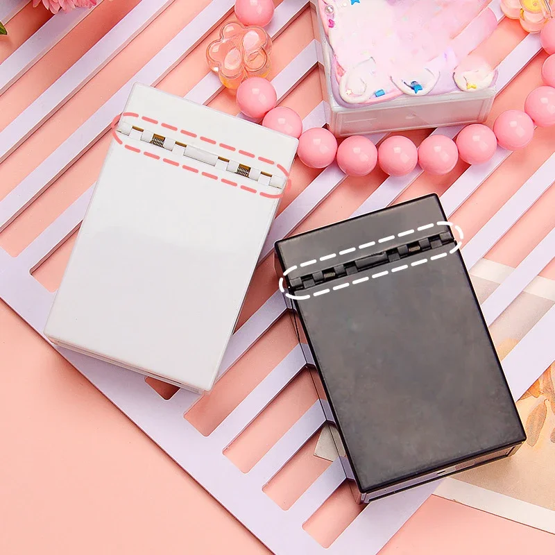 Plastic Kpop Photo Card Holder Black White 3 Inch Idol Photocard Protective Storage Box Small Card Collection Organizer Case