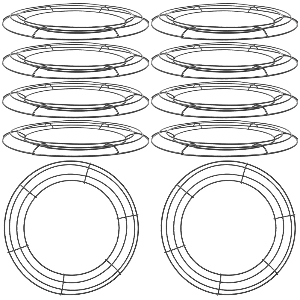 

10 Pcs Garland Hoop Round Wreath Frame DIY Shaped Rack Making Tool Wedding Decor Rings Front Door Iron Form Supplies Floral