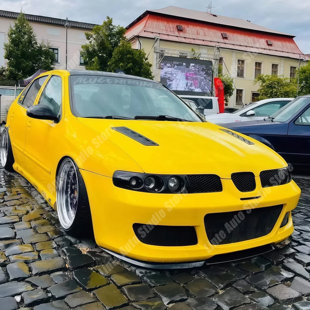ABS Gloss Black Front Bumper Lip Splitter Spoiler Diffuser For Seat Leon Cupra R MK1 2000-2005 Exterior Tuning BodyKit Protector view 2