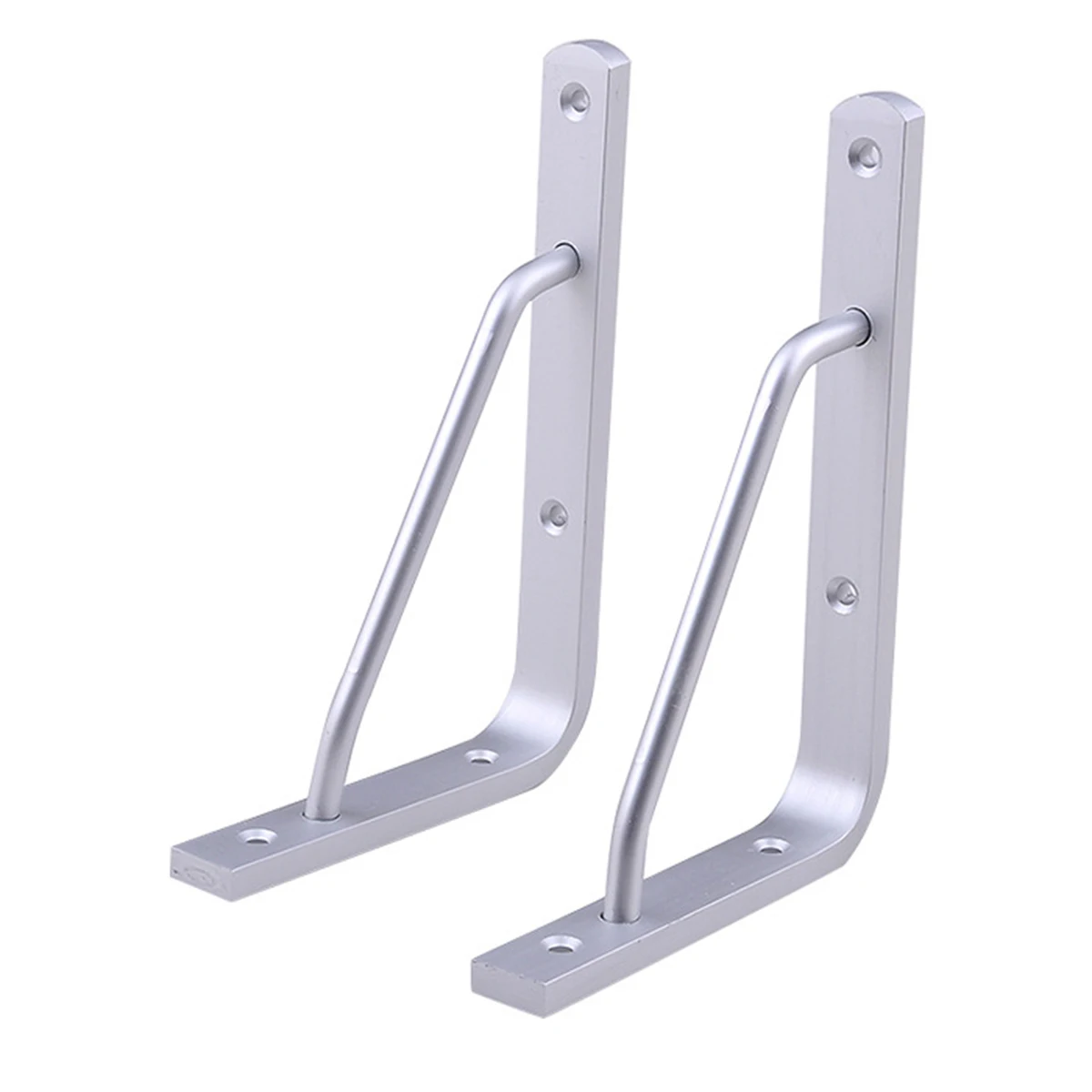 

Triangular Support Brackets Heavy Duty Aluminium Alloy Wall Mounted Shelf Supports Light Weight Anti Rust Rounded for Bookshelf