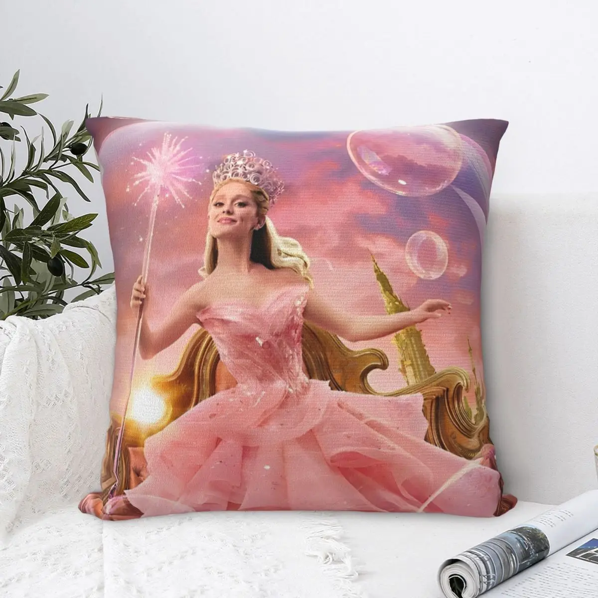 Epic Musical Fantasy Film W-Wicked Square Pillow Case Cushion Covers Vintage Zipper Decorative Pillowcover for Home 18