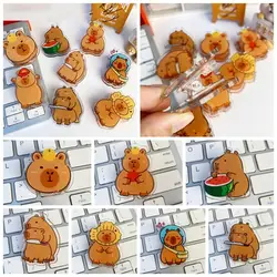 Paperclip Cartoon Memo Clip Transparent Capybara PP Clip Kawaii Decorative Bookmark Acrylic Paper Clip Student Kids