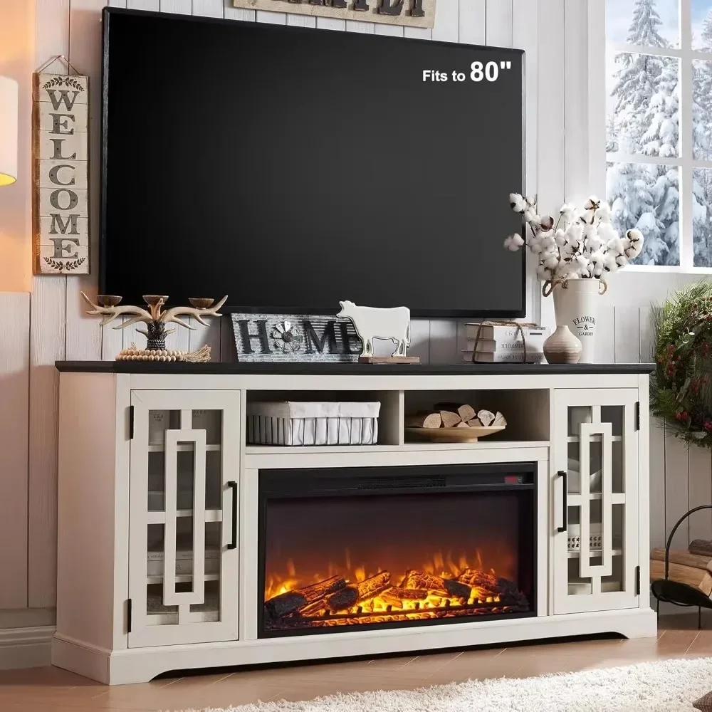 Farmhouse Fireplace TV Stand with 36