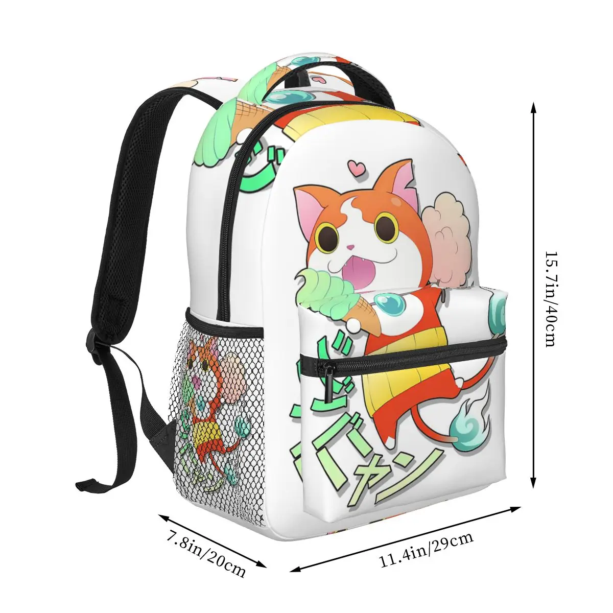 Cartoon Yokai Watch Jibanyan Backpack Student Boys Girls BookBag Kids School Bag Computer Shoulder Bags for Men Women