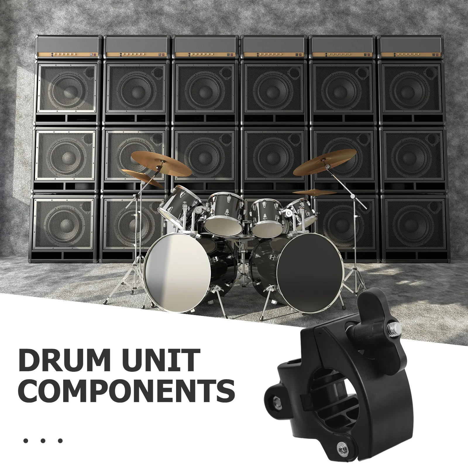 Boom Arm Clamp Drum Cymbal Mount Bracket Holder Cowbell Clip Compact Black Mounting Part