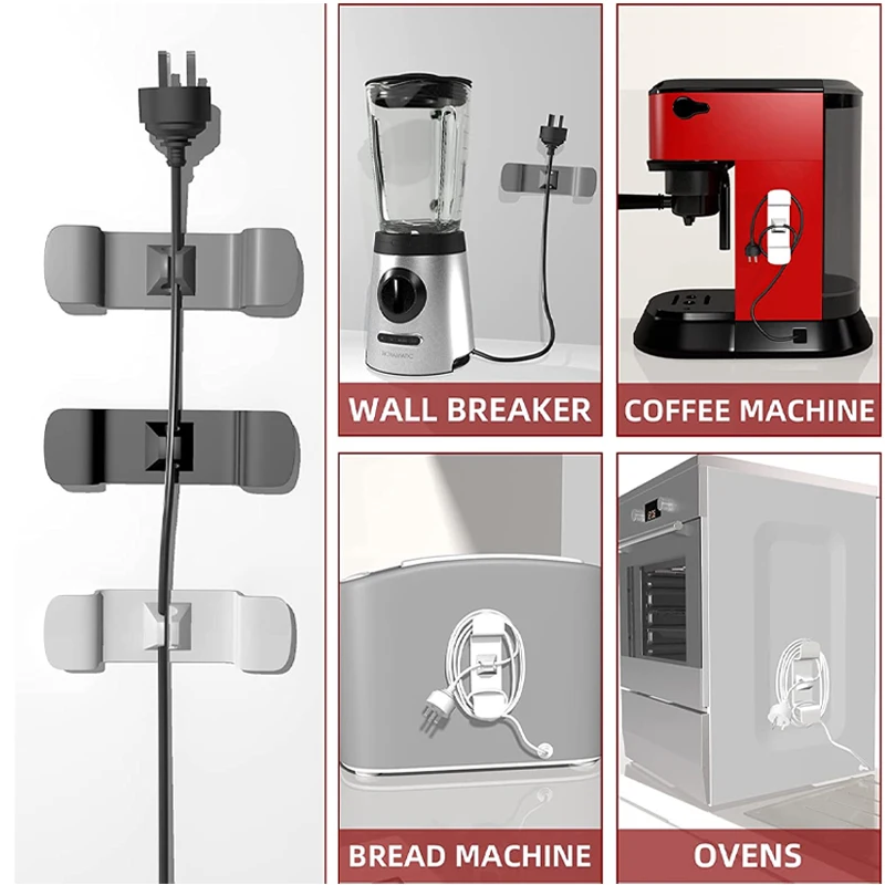 Cord Wrapper Organizer Clips Holder Wire Hider Cable Winder Management Wrap For Kitchen Appliance Stand Blender Mixers Air Fryer