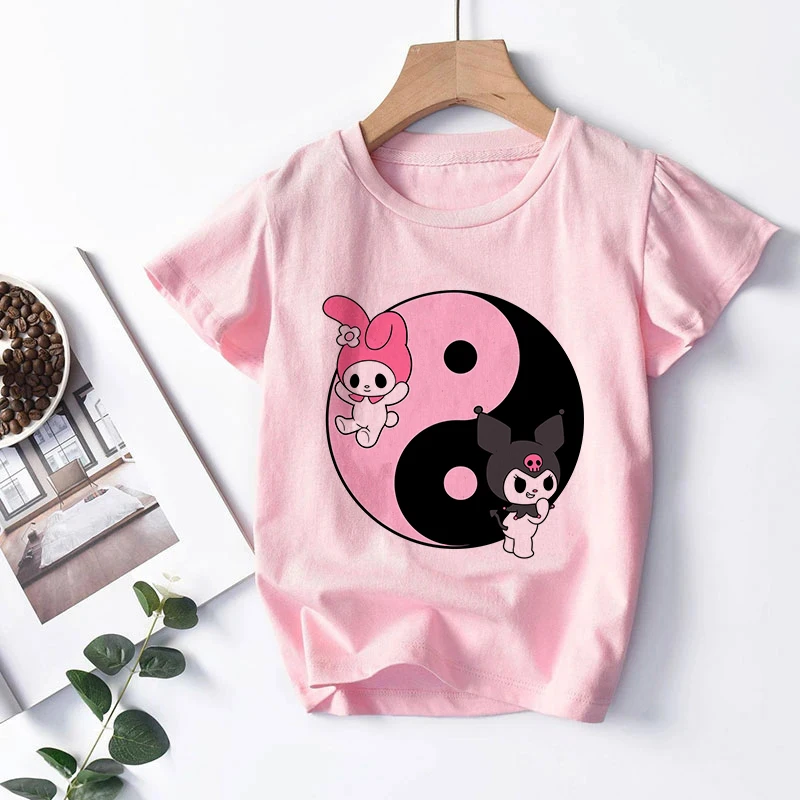 Funny T Shirt Kuromi Kawaii Manga Japanese Anime Children Kuromi T-shirt Kids Clothes Tshirt Tops Tee Boys Girls Tee Baby Cute