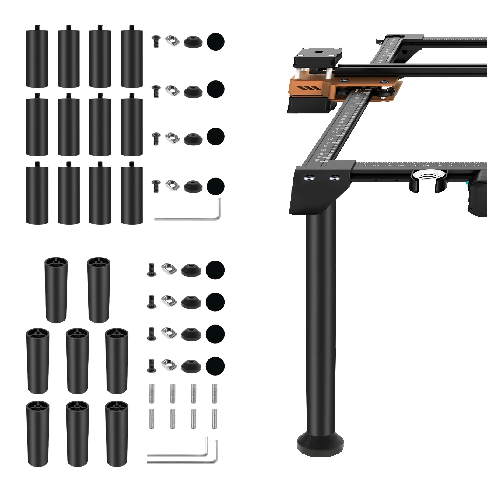 

8/12Pcs Laser Engraver Riser Extended Leg Aluminum Alloy Longer Raiser Laser Engraver and Cutter Machine Anti Slip Engraving