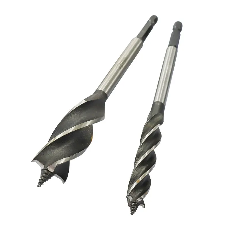 Punta elicoidale codolo esagonale 4 flauto foro taglierina coclea carpentiere punta da trapano per legno 10-25mm punta da trapano utensili per la lavorazione del legno