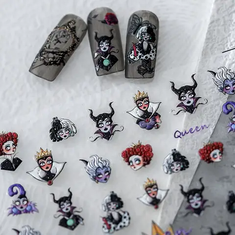 Disney Princess Cartoon 5D Nail Stickers Nail Art Decoration Frozen Snow White Nail Art Stickers Nail Supplies