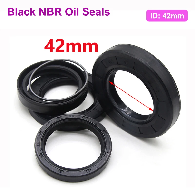 

1pcs NBR Oil Seal ID 42mm TC42*55/56/58/60/62/65/68/70/72/75/80*5/7/8/9/10/12mm Nitrile Rubber Shaft Double Lip Oil Seals Gasket