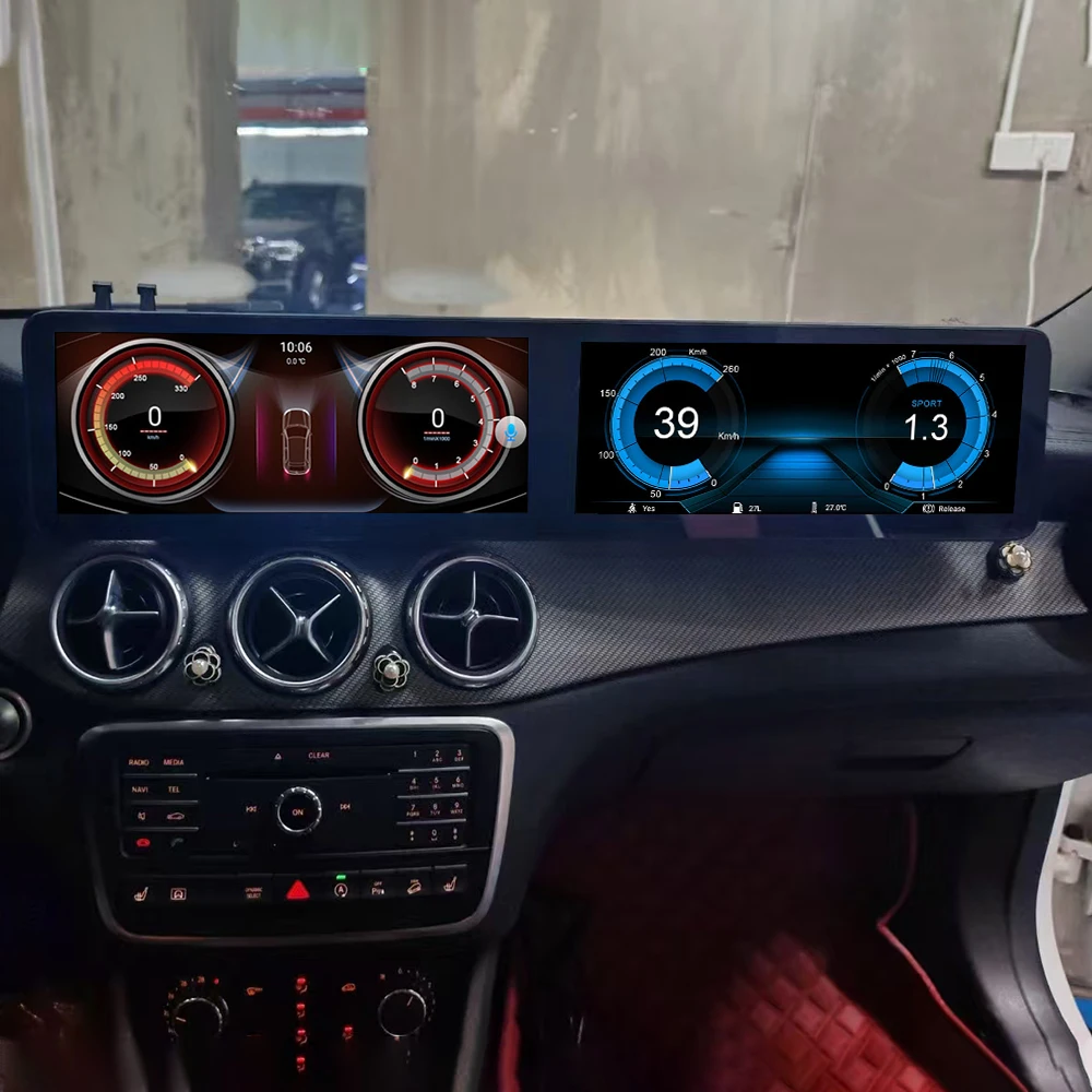24.6'' Dual Screen For BENZ A W176 CLA C117 GLA X156 2012-2020 Android Auto Car radio Wireless Carplay Multimedia Player GPS