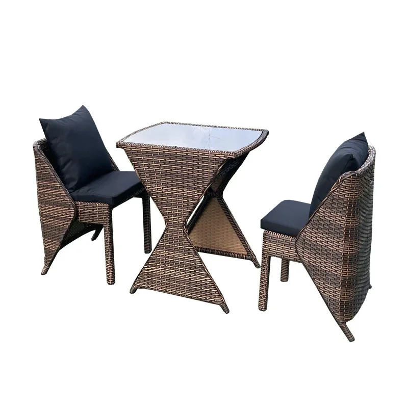 Уличная мебель, кресло из ротанга из полиэтилена, кресло для отдыха, балкон, набор из трех предметов, B & B, стол для хранения во дворе, стул, журнальный столик, комбинированный
