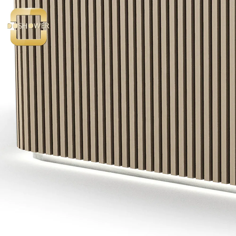 Salon Reception Desk Customized Size with Round Shaped Reception Desk for Reception Desk with Display Glass