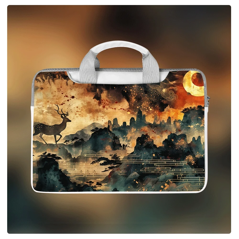 

Сумка-портфель для ноутбука с изображением оленя, 13,3, 14, 15,6 дюймов, водонепроницаемая, ударопрочная, через плечо, большая вместимость, защитный чехол, подарок