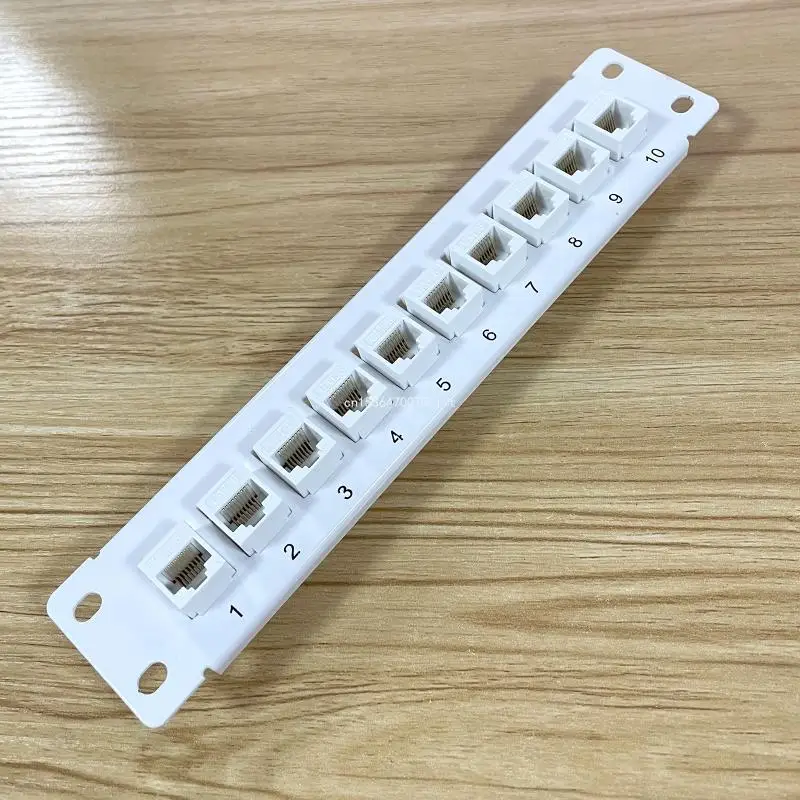 10 Port CAT6 RJ45 Through Coupler Patch Panel with Back Bar Wallmount or Rackmount for CAT6 UTP STP Cabling DropShipping