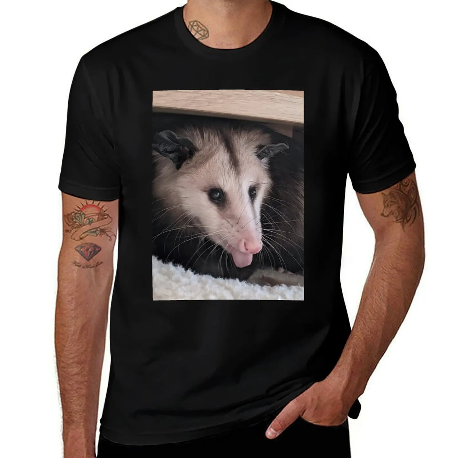 

The Opossum's lick T-Shirt oversize t-shirts man shirts graphic tees man clothes black t-shirts for men