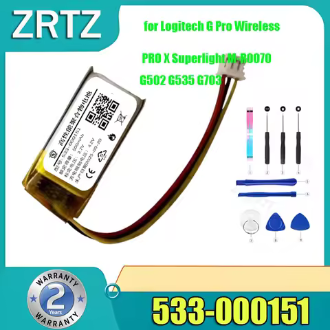 Durable 533-000151 Battery for Logitech G Pro Wireless PRO X Superlight M-R0070 G502 G535 G703 500mAh