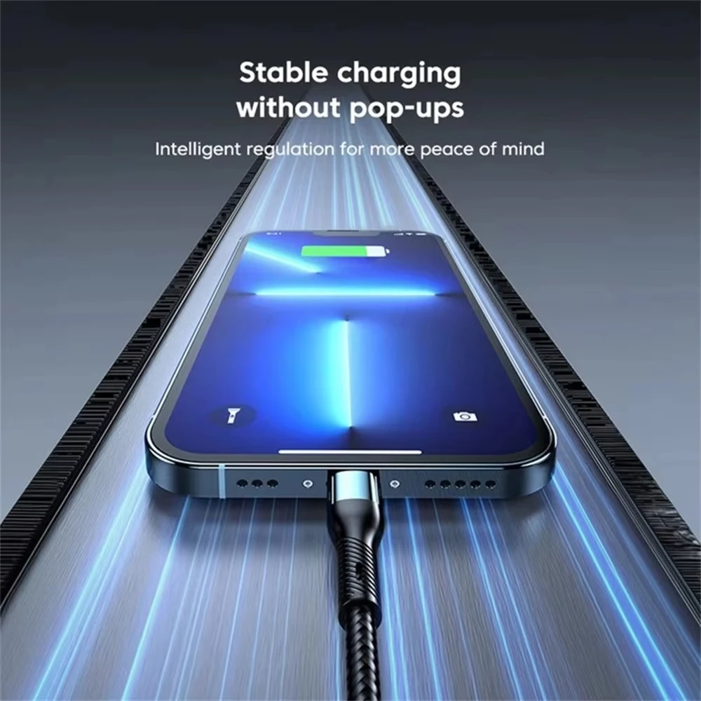 NNBILI 6A 120W 3 in 1 USB Type C Cable Fast Charge Phone Charger Data Cord For iPhone Samsung Huawei Quick Charge Micro USB Wire view 3