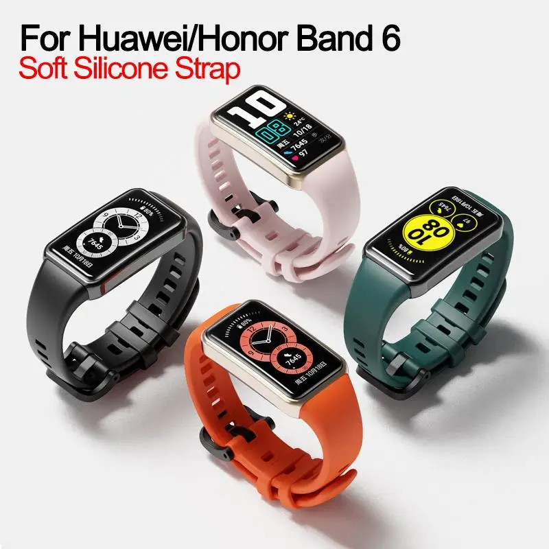 Silicone strap For Huawei band 6 Honor Band 6 Sports smart bracelet replacement wristband For Huawei Band 6 Pro strap Correa