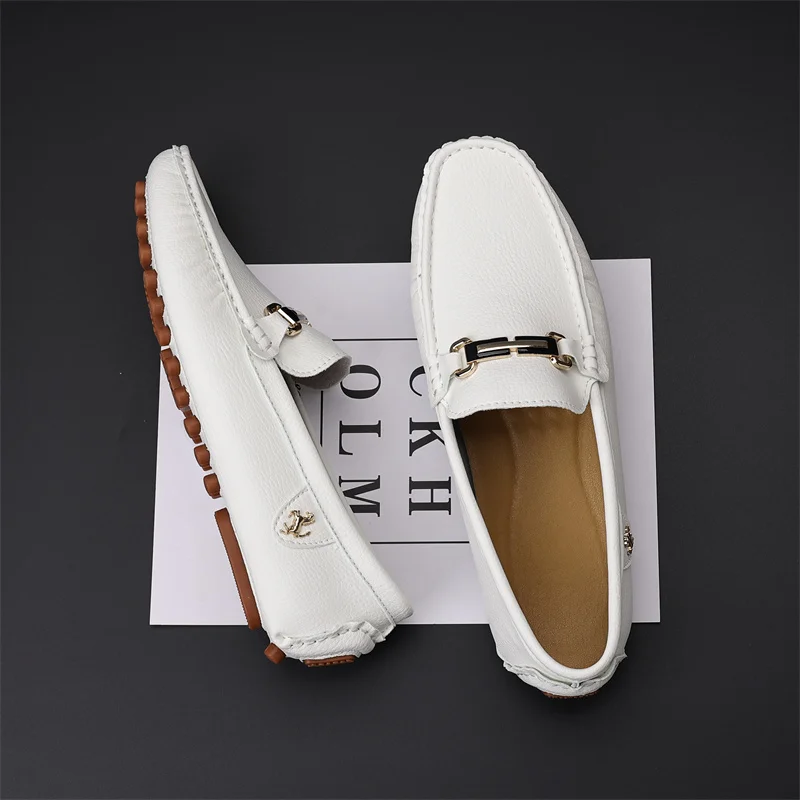 Men's Leather Shoes Drving Shoes Soft Comfortable Slip on Office Man Formal Shoes Wedding Party Casual Shoe Breath Lazy Loafers