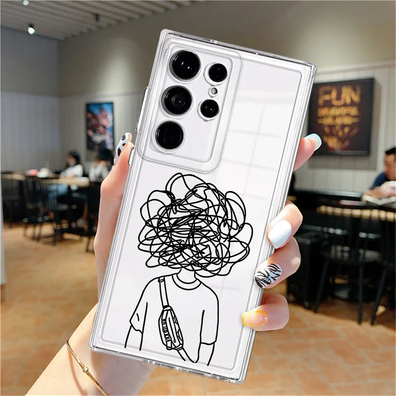 حافظة لهاتف سامسونج جالاكسي S25 Edge S22 FE S24 S20 Plus S21 نوت 20 Ultra 10 S23 Ultra Line نمط القلب