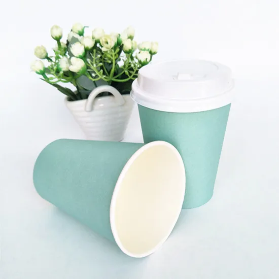 10pcs/Pack Tiffany Paper Cups With Lid Disposable Coffee Cup Milk Tea Cup Household Office Drinking Accessories Party Supplies