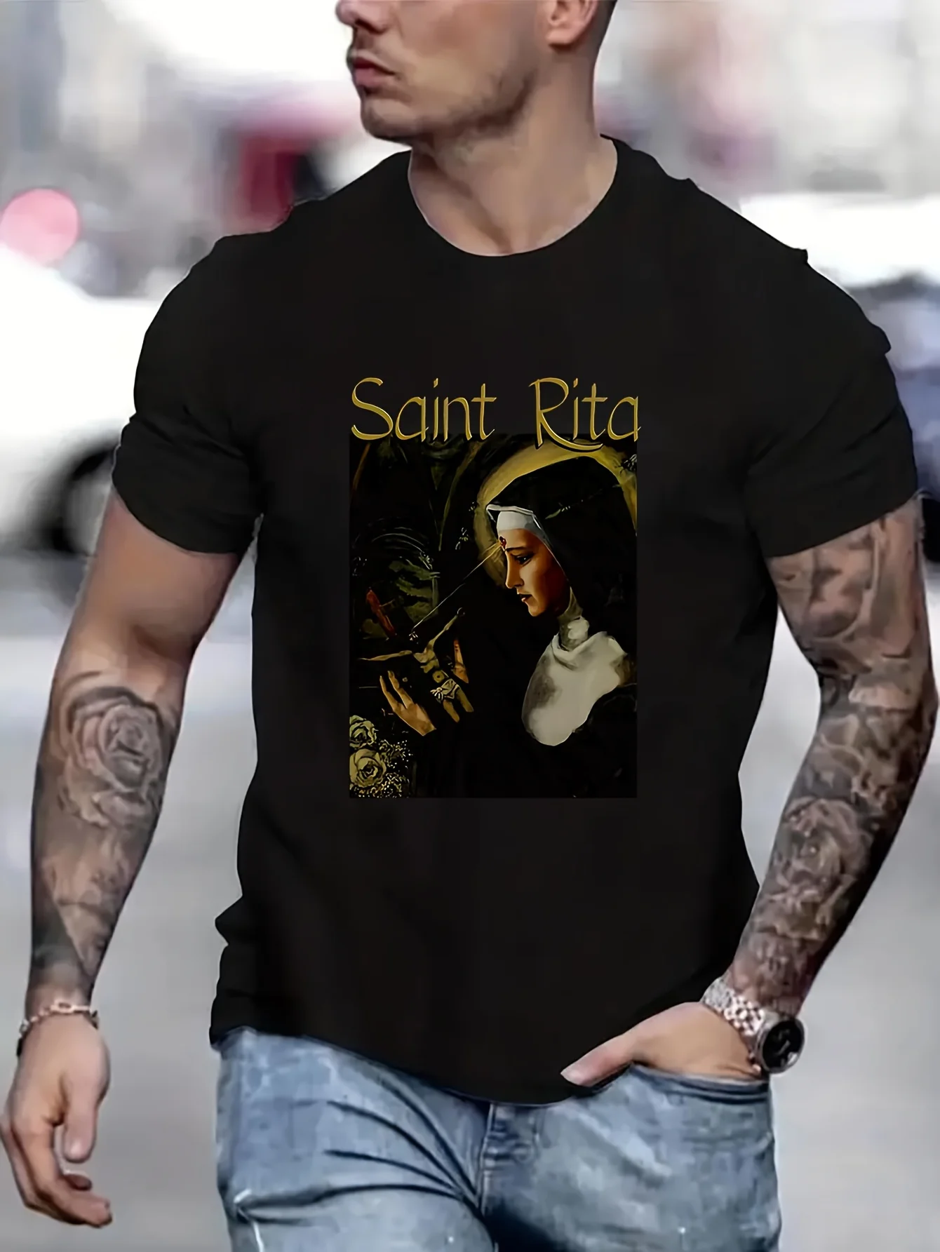 Saint Rita of Cascia Summer Shirt Clothes Anime Men T shirt Printed T-Shirt B5020984