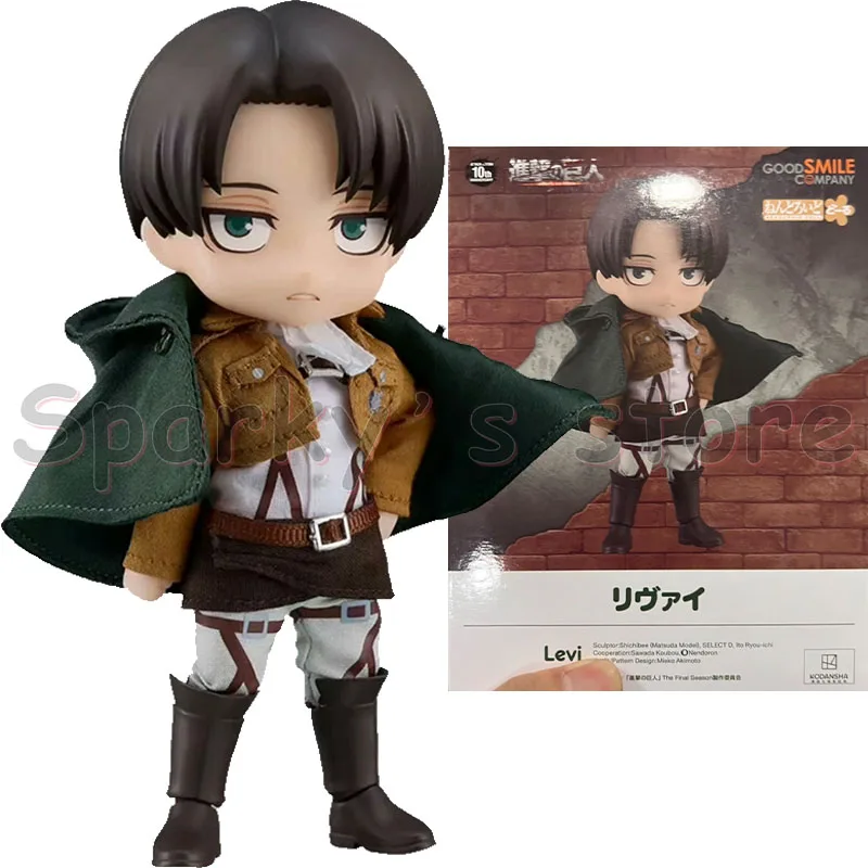 Good smile Original NENDOROID DOLL Attack On Titan Anime Figure Eren Jaeger Levi Ackerman Action Figure Toys for Boys Kids Gifts