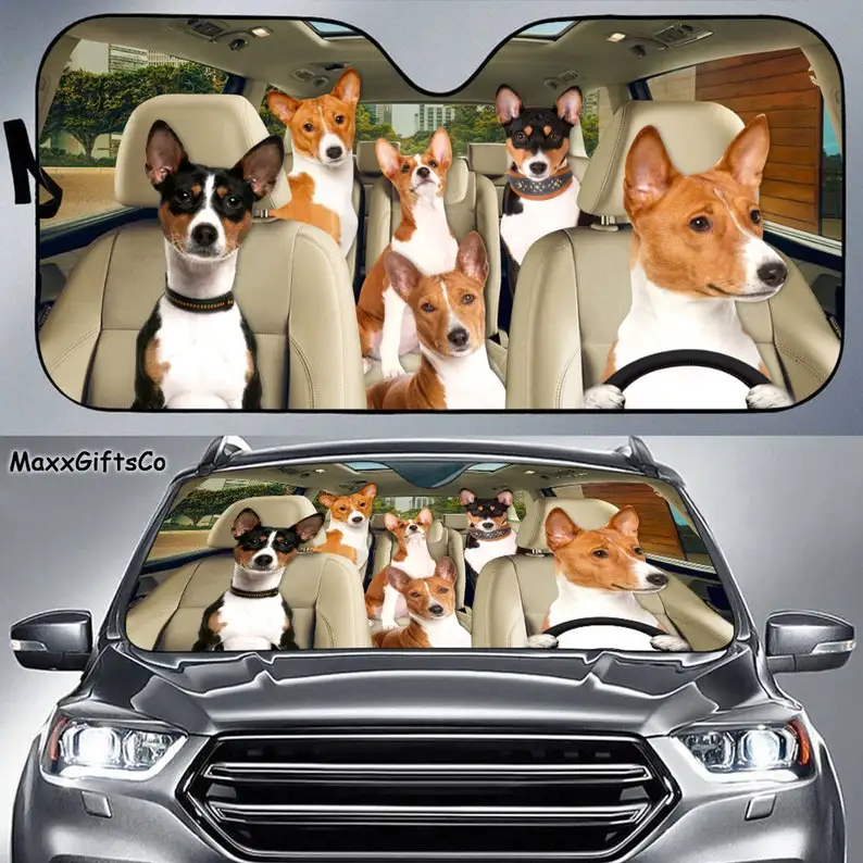 

Basenji Car Sun Shade, Basenji Windshield, Dogs Family Sunshade, Dogs Car Accessories, Car Decoration, Gift For Dad, Mom