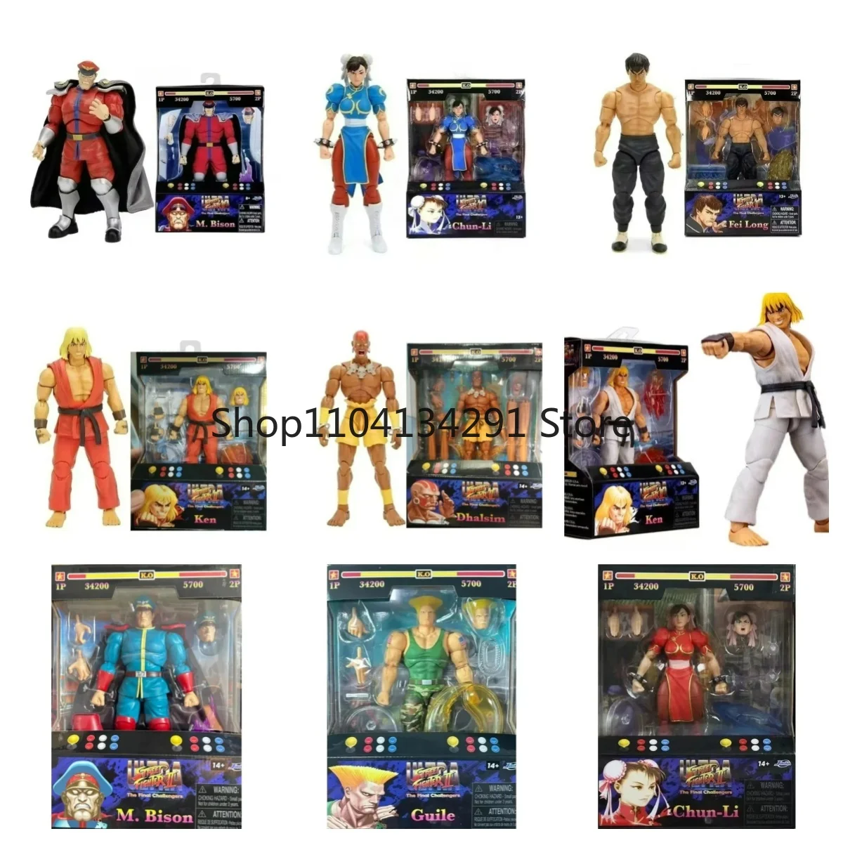 

В наличии Jada Toys Ultra Street Fighter II M.Bison Dhalsim Violent Ken RYU Guile 6 дюймов Модель персонажа Коллекция игрушек в подарок
