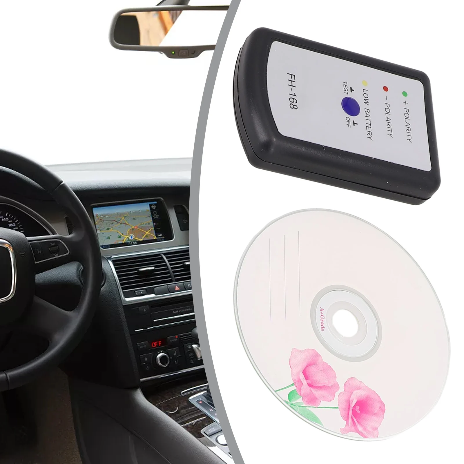 1*Auto Car Phase Tester Audio Speaker Horn- Positive Negative Polarity PH Phasemeter Speaker Tester Test Tool Car Accessories
